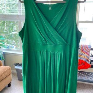 Lands’ End Classic Fit and Flare Dress – Spring Green – size XL